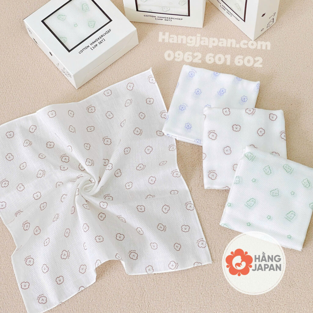 Set 10 Khăn Sữa Hoạ Tiết Nội địa Hàn Ubmom (12)
