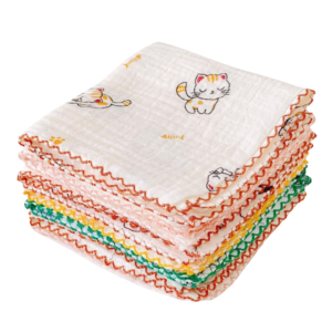 Set 5 khăn sữa Morry 4 lớp 25*25 họa tiết ngẫu nhiên
