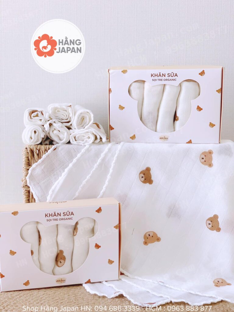 Set 6 khăn sữa hình gấu con Mochee 7 Set 6 Khăn Sữa Hình Gấu Con Mochee (2)