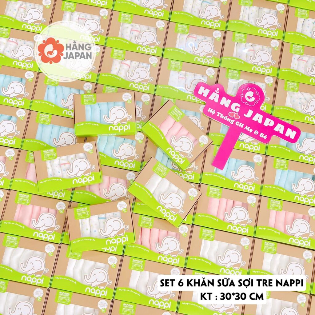 Set 6 Khăn Sữa Sợi Tre Nappi 30x30cm (2)