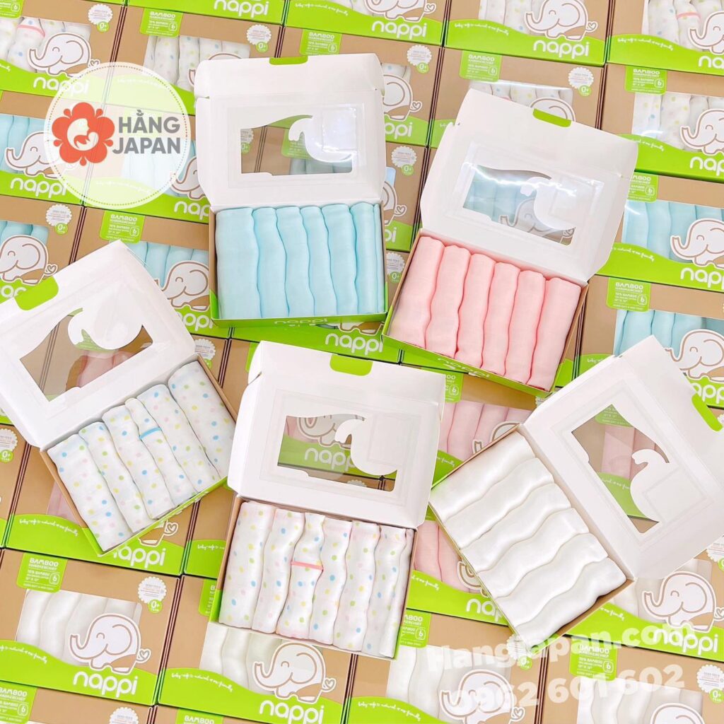 Set 6 Khăn Sữa Sợi Tre Nappi 30x30cm (3)