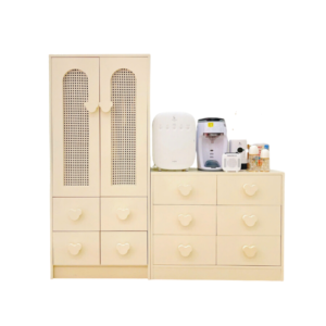 Tủ quần áo DeJoy chất liệu gỗ MDF màu kem hình gấu