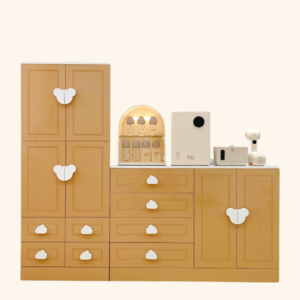 Tủ quần áo DeJoy chất liệu gỗ MDF màu nâu hình gấu mây