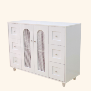Tủ quần áo DeJoy gỗ MDF màu trắng 6 ngăn