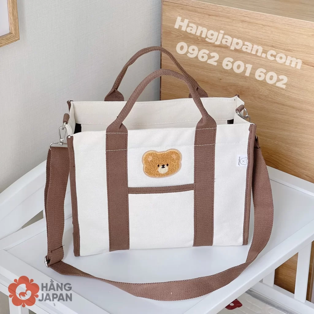 Túi bỉm sữa Upupfour gấu thêu phong cách Hàn Quốc (35*30*13cm) 11 Túi Bỉm Sữa Upupfour Gấu Thêu Phong Cách Hàn Quốc (353013cm) (5)
