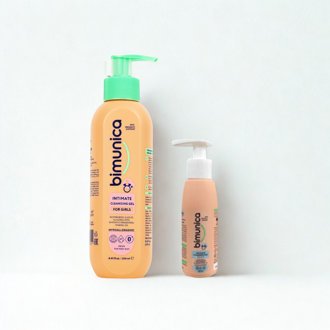 Dung dịch vệ sinh bé trai 110ml/bé gái Bimunica 250ml
