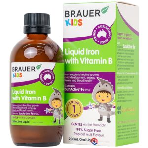 Sắt nước kèm Vit B Kids Liquid Iron Brauer 200ml