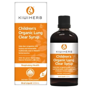Siro long đờm, sạch phổi Organic Lung Clear Syrup KiwiHerb 100ml