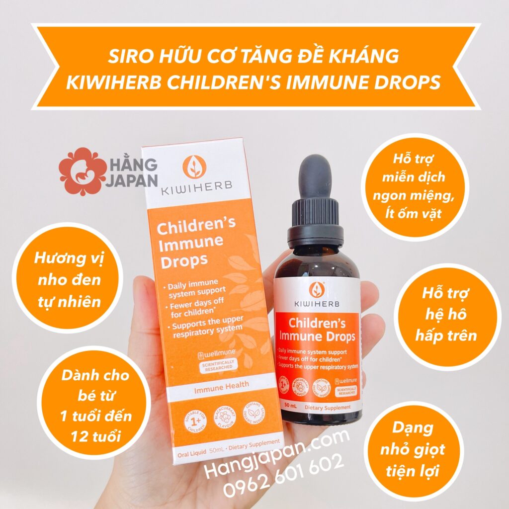 Siro tăng đề kháng Drops KiwiHerb (1-12y) 18 Siro Tăng đề Kháng Drops Kiwiherb (1 12y) (7)