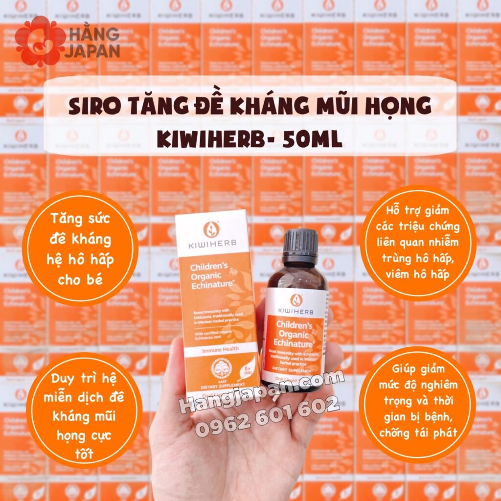 Siro tăng đề kháng mũi họng Organic Echinature KiwiHerb 50ml (0-12y) 14 Siro Tăng đề Kháng Mũi Họng Organic Echinature Kiwiherb 50ml (0 12y) (2)