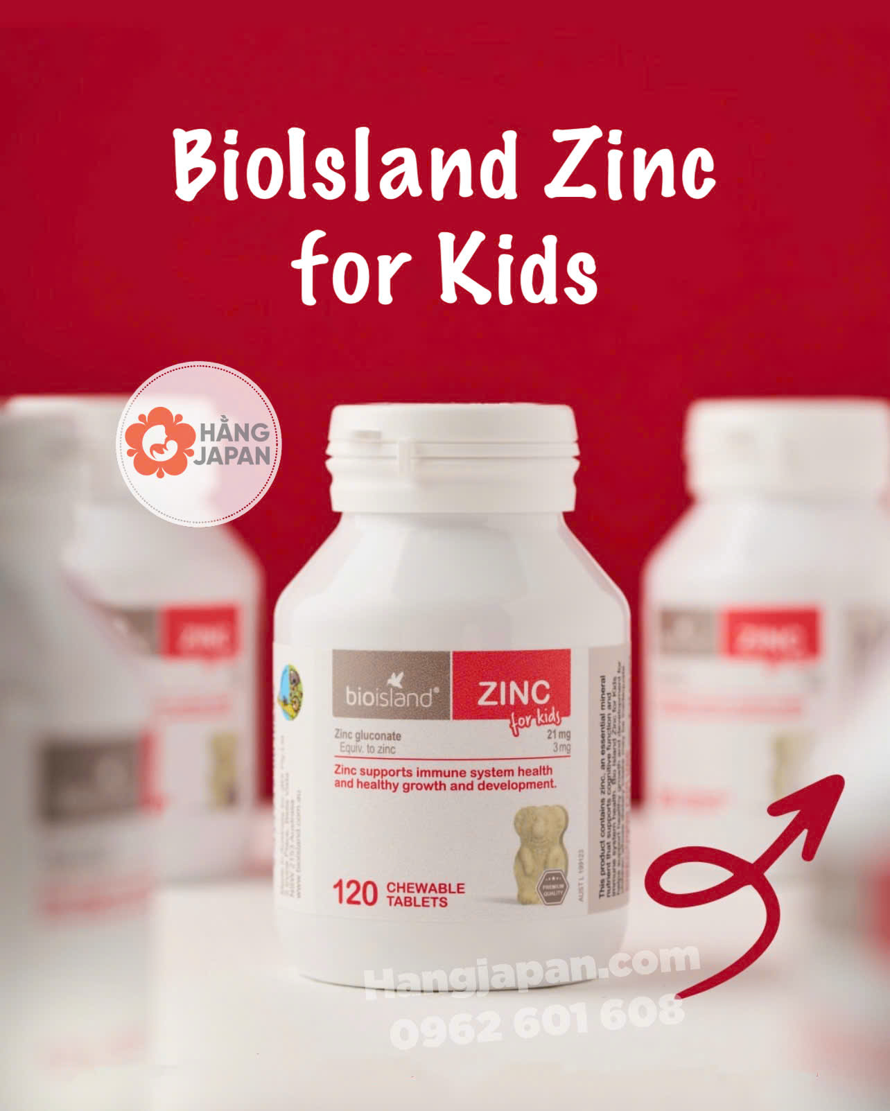 Viên Kẽm Bioisland ZinC Đỏ (120 viên) cho bé từ 1Y+ Viên Kẽm Bioisland ZinC Đỏ (120 viên) cho bé từ 1Y+