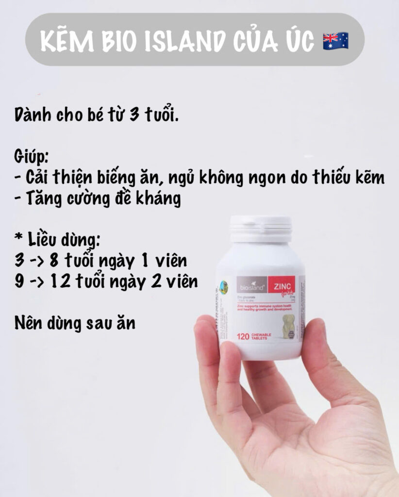 Viên Kẽm Bioisland ZinC Đỏ (120 viên) cho bé từ 1Y+ 40 Viên Kẽm Bioisland Zinc Đỏ (120 Viên) Cho Bé Từ 1y+ (9)