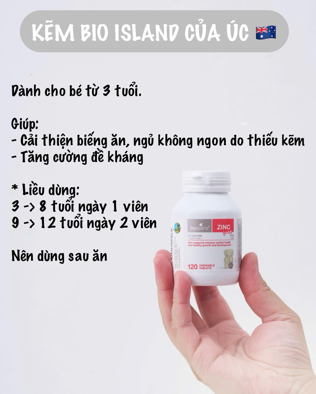 Viên Kẽm Bioisland ZinC Đỏ (120 viên) cho bé từ 1Y+ Viên Kẽm Bioisland ZinC Đỏ (120 viên) cho bé từ 1Y+