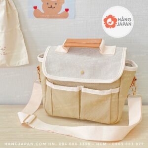 Túi bỉm sữa quai da cao cấp Xuất Hàn 24*13*19cm
