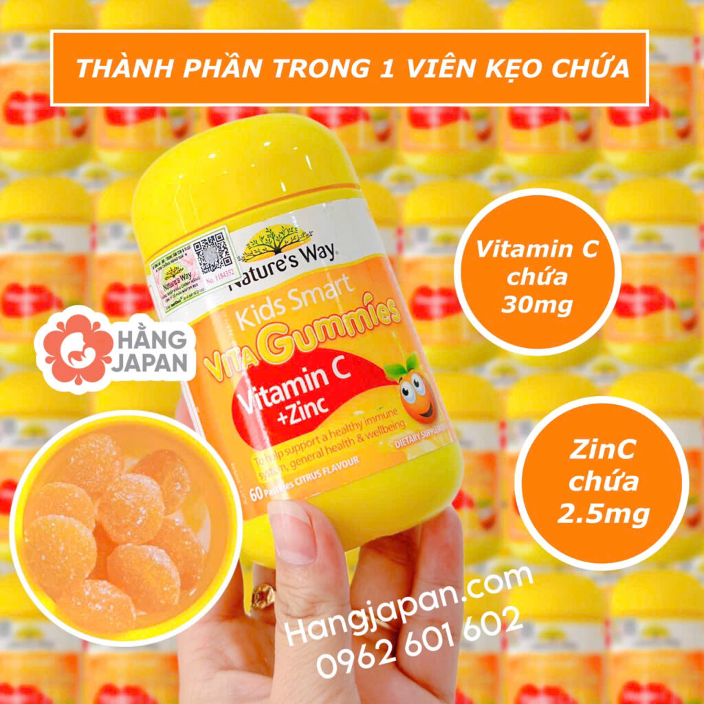 Nature's Way Kids Smart Kẹo bổ sung vitamin C và Kẽm 60v 9 Nature's Way Kids Smart Kẹo Bổ Sung Vitamin C Và Kẽm 60v (2)
