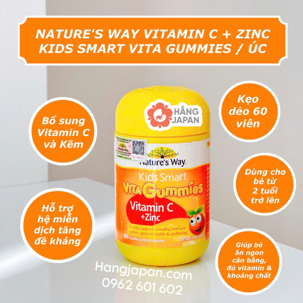 Nature's Way Kids Smart Kẹo bổ sung vitamin C và Kẽm 60v 10 Nature's Way Kids Smart Kẹo Bổ Sung Vitamin C Và Kẽm 60v (5)