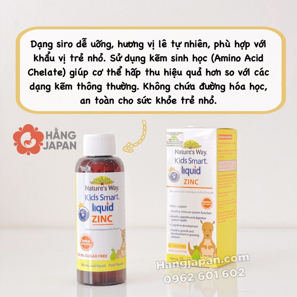 Nature's Way Kids Smart Liquid Zinc bổ sung kẽm 6m+ 100ml 11 Nature's Way Kids Smart Liquid Zinc Bổ Sung Kẽm 6m+ 100ml (1)