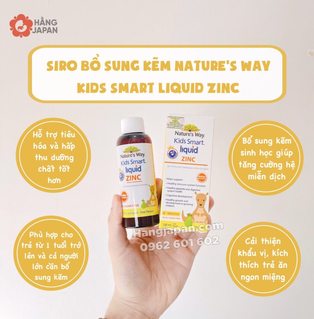 Nature's Way Kids Smart Liquid Zinc bổ sung kẽm 6m+ 100ml 12 Nature's Way Kids Smart Liquid Zinc Bổ Sung Kẽm 6m+ 100ml (4)