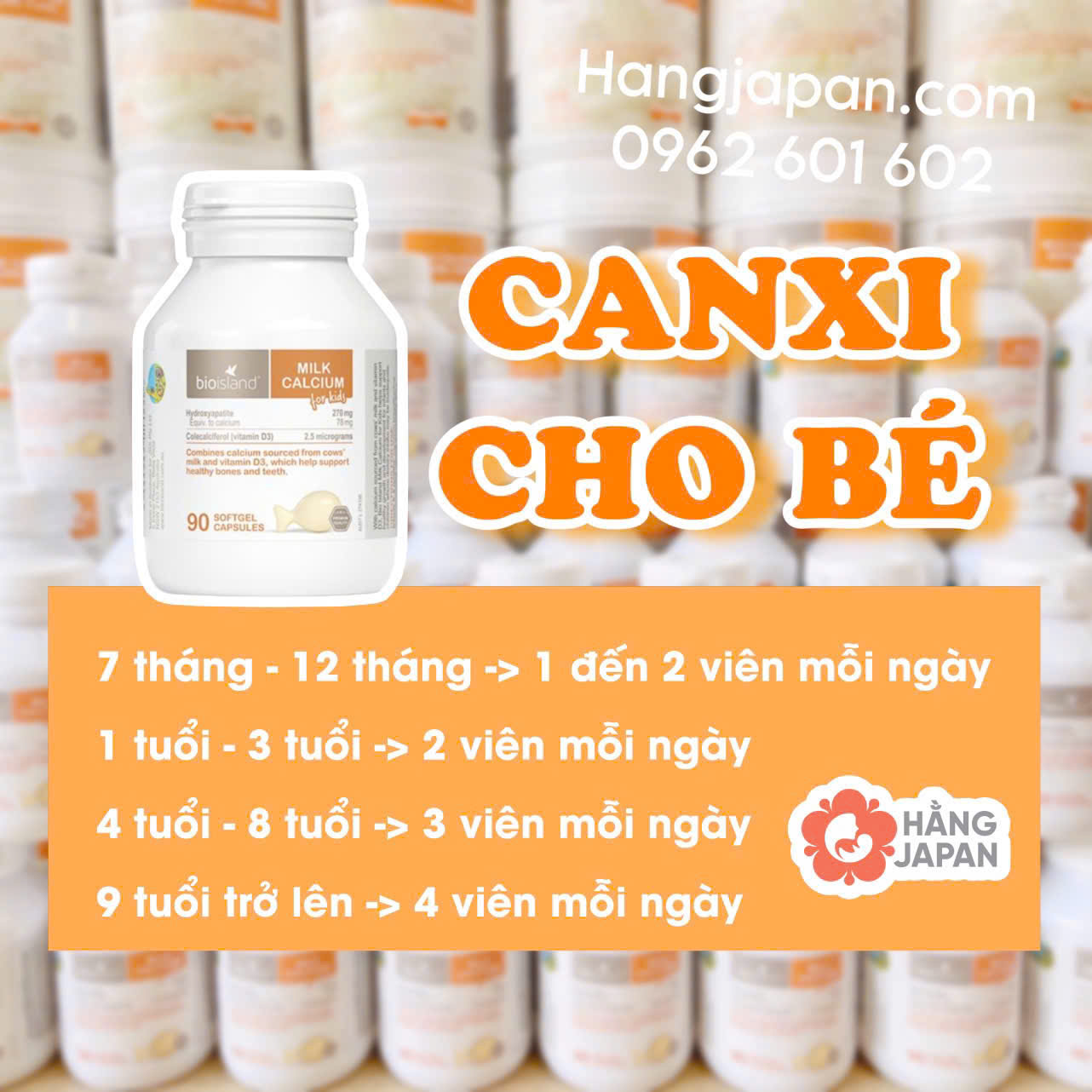 Viên Canxi Milk Nâu Bioisland 90 viên 7M+ Viên Canxi Milk Nâu Bioisland 90 viên 7M+