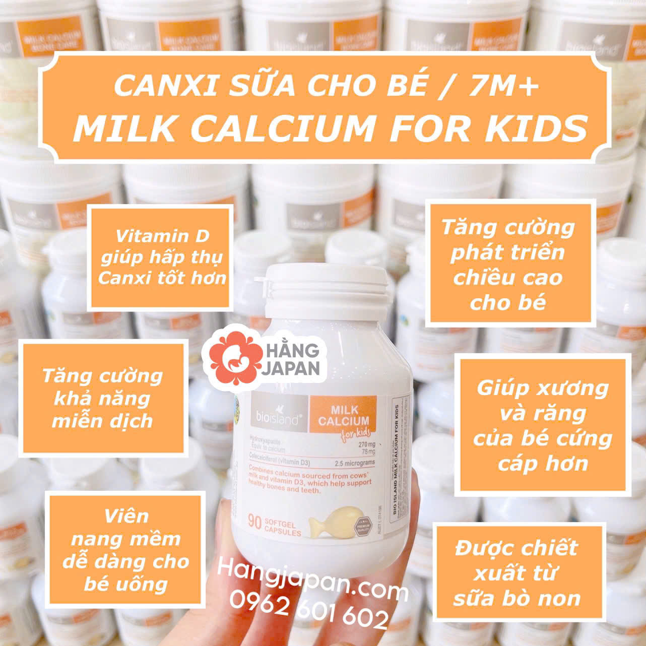 Viên Canxi Milk Nâu Bioisland 90 viên 7M+ Viên Canxi Milk Nâu Bioisland 90 viên 7M+