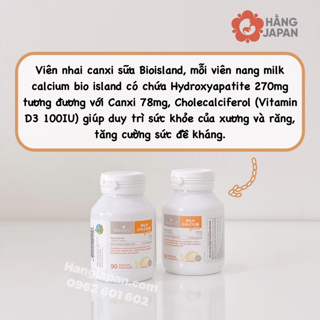 Viên Canxi Milk Nâu Bioisland 90 viên 7M+ 9 Viên Canxi Milk Nâu Bioisland 90 Viên 7m+ (3)