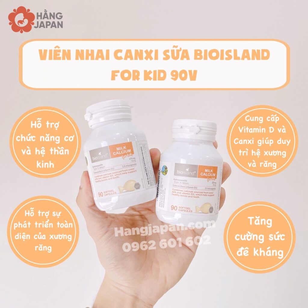 Viên Canxi Milk Nâu Bioisland 90 viên 7M+ 8 Viên Canxi Milk Nâu Bioisland 90 Viên 7m+ (4)