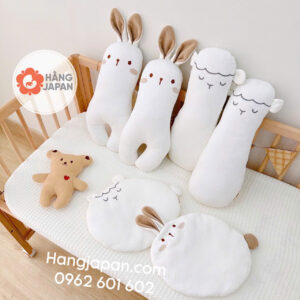 Gối Chặn Mochee đa Năng 2in1 Cotton Jacquard Thêu Thỏ, Cừu (5)