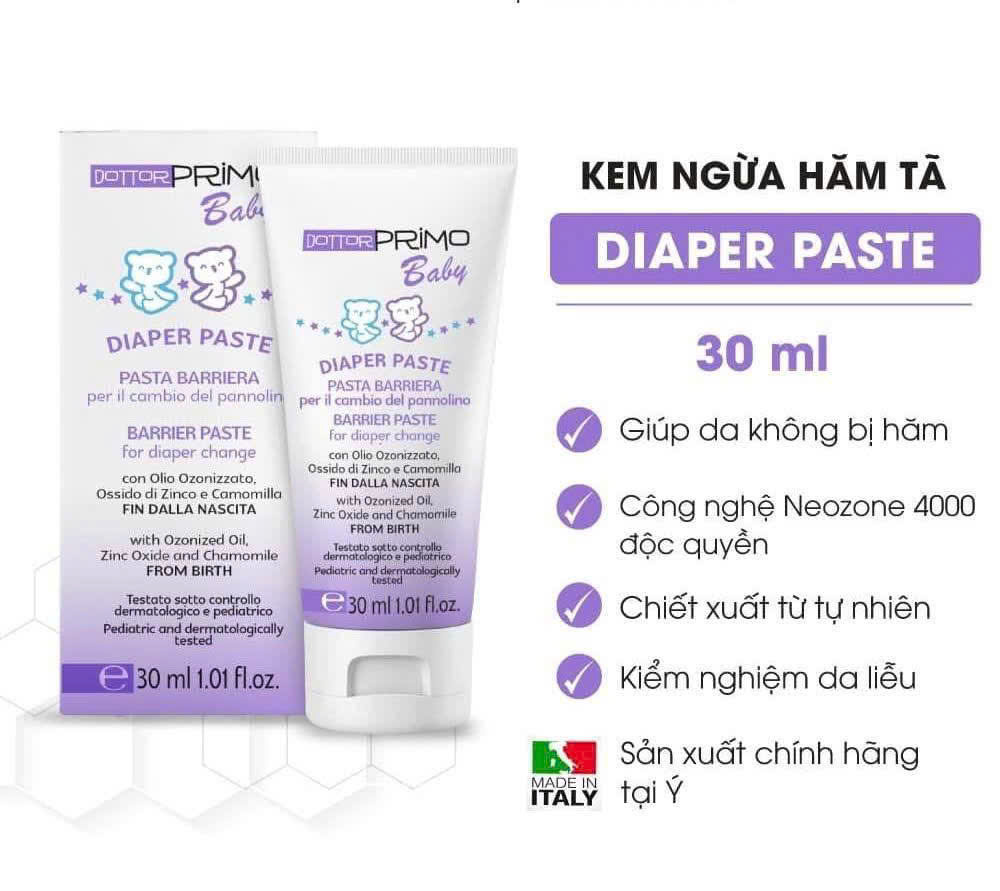 Kem bôi hăm Dottor Primo baby Ý 30ml 0M+ 12 Kem Bôi Hăm Dottor Primo Baby Ý 30ml 0m+ (2)