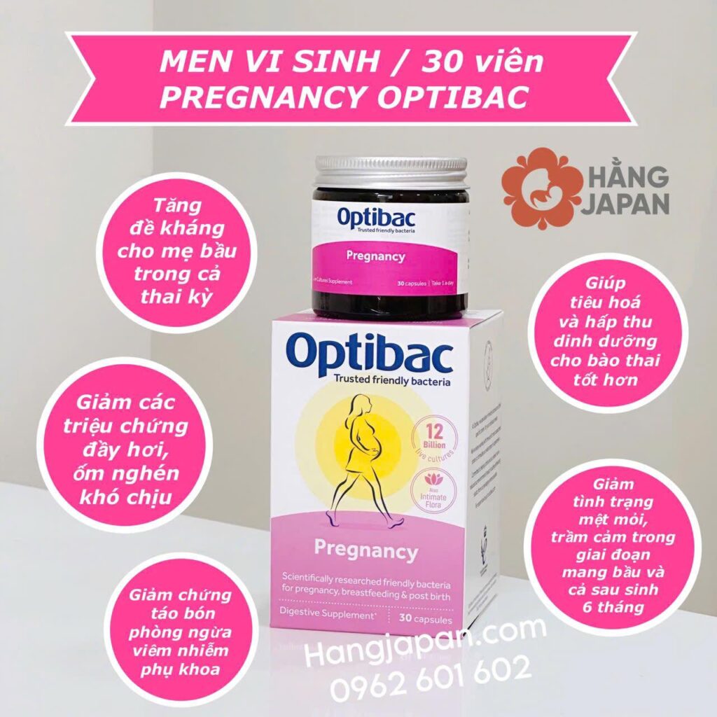 Men vi sinh cho mẹ bầu & cho con bú Optibac Pregnancy hồng 30v 10 Men Vi Sinh Cho Mẹ Bầu & Cho Con Bú Optibac Pregnancy Hồng 30v (1)