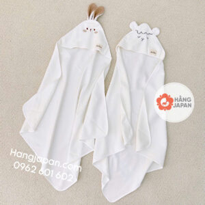 Ủ choàng Mochee Cotton Jacquard thêu thỏ, cừu
