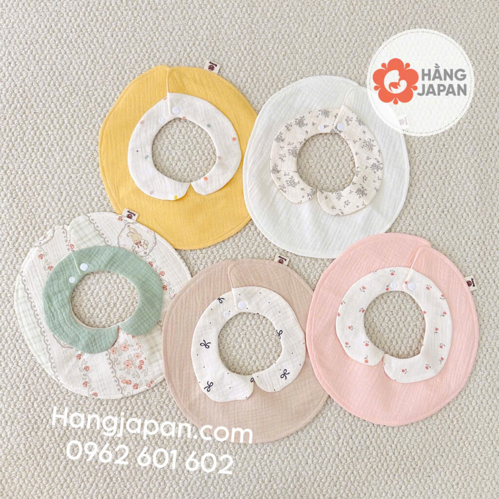 Yếm tròn cổ sen cotton hoạ tiết Bunny 43 Yếm Tròn Cổ Sen Cotton Hoạ Tiết Bunny (1)