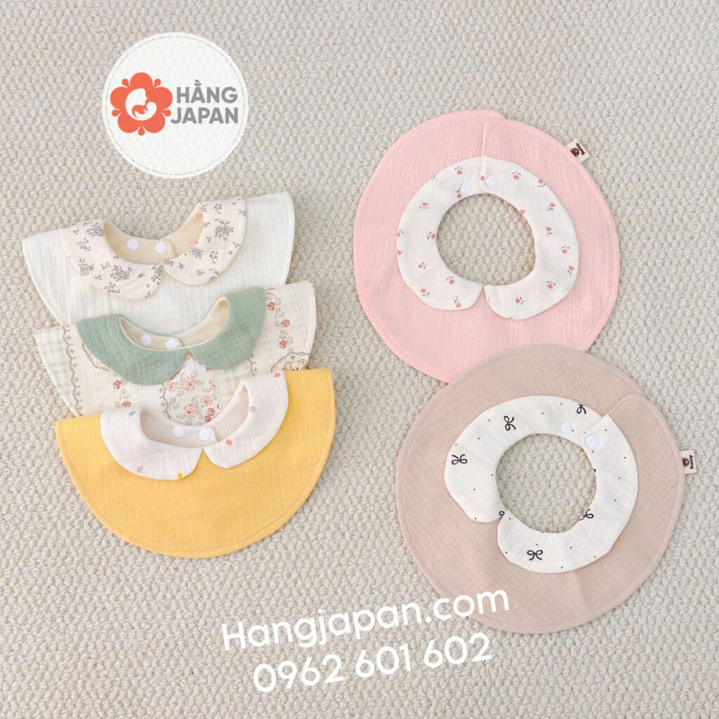 Yếm tròn cổ sen cotton hoạ tiết Bunny 39 Yếm Tròn Cổ Sen Cotton Hoạ Tiết Bunny (4)
