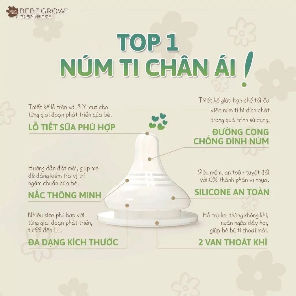 Bình sữa BeBeGrow Green Finger CÚN CON MÀU BE 19 Bình Sữa Bebegrow Green Finger CÚn Con MÀu Be (2)