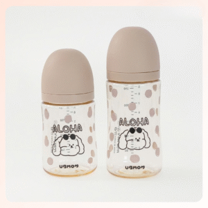 Bình sữa Hàn Ubmom PPSU Aloha nâu