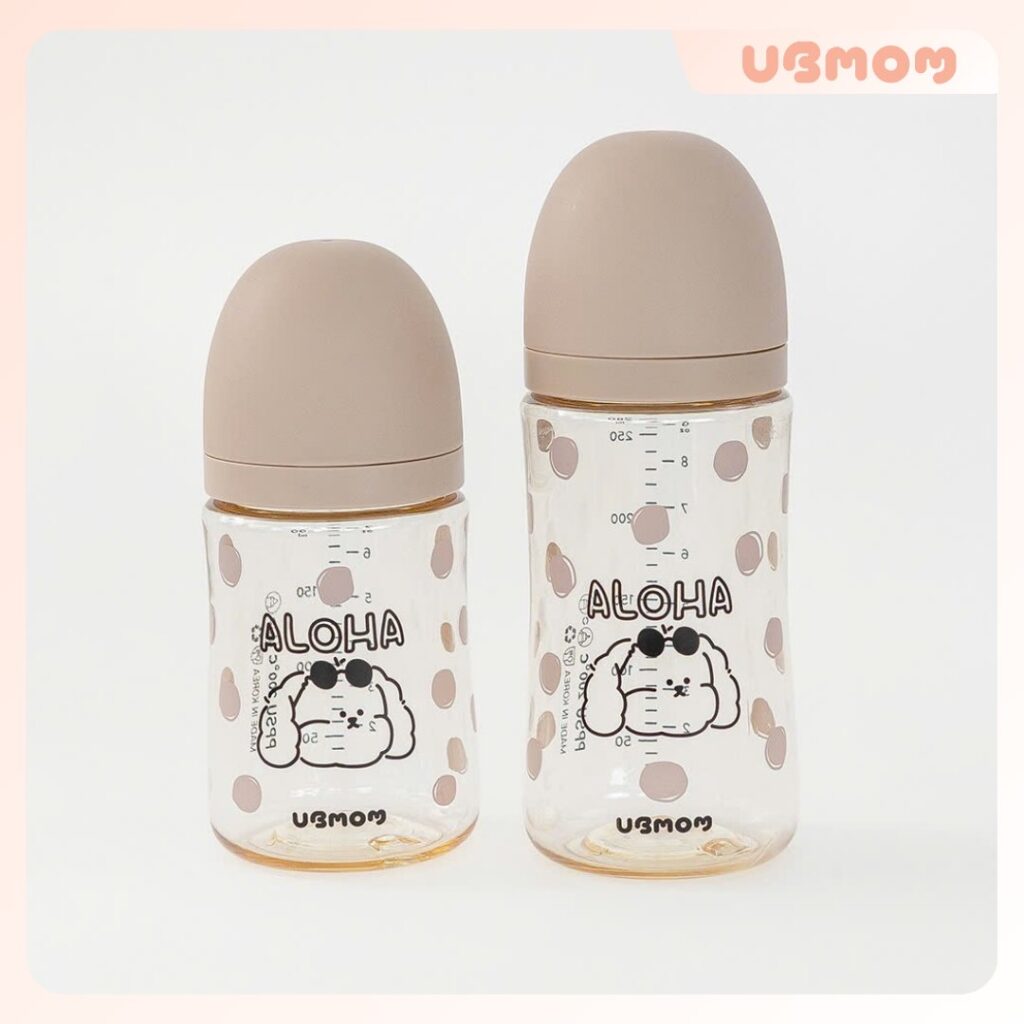 Bình sữa Hàn Ubmom PPSU Aloha nâu 19 Bình Sữa Hàn Ubmom Ppsu Aloha Nâu (2)
