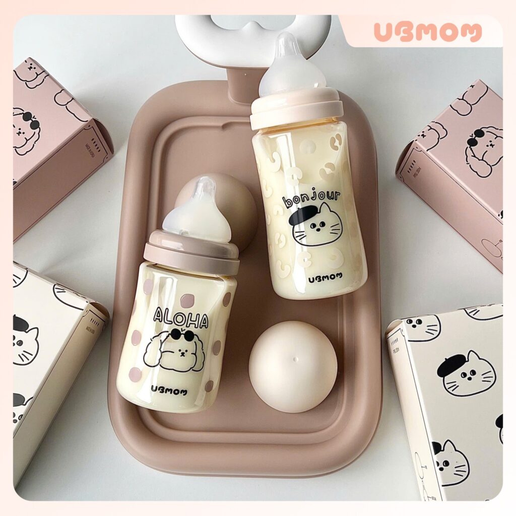 Bình sữa Hàn Ubmom PPSU Aloha nâu 22 Bình Sữa Hàn Ubmom Ppsu Aloha Nâu (5)