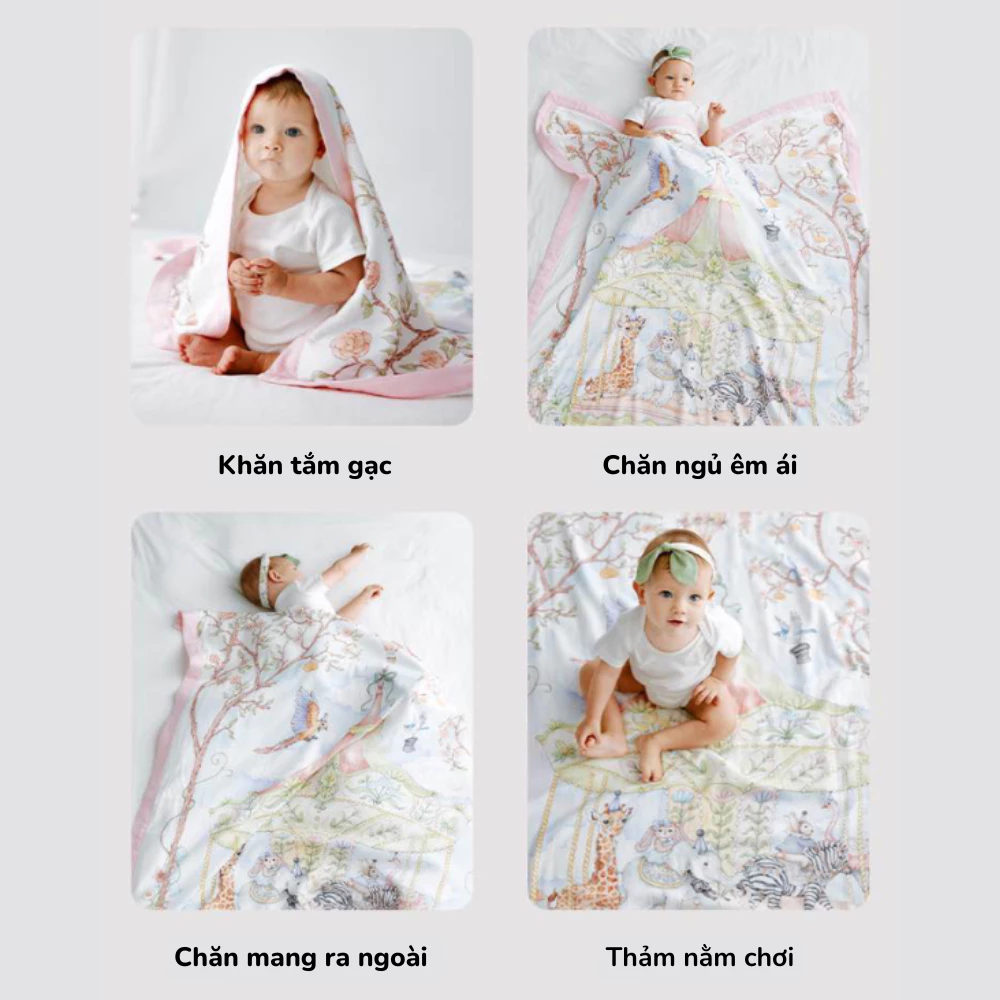 Chăn Quấn Muslin Bumper Bubble Tree 15 Chăn Quấn Muslin Bumper Bubble Tree (2)