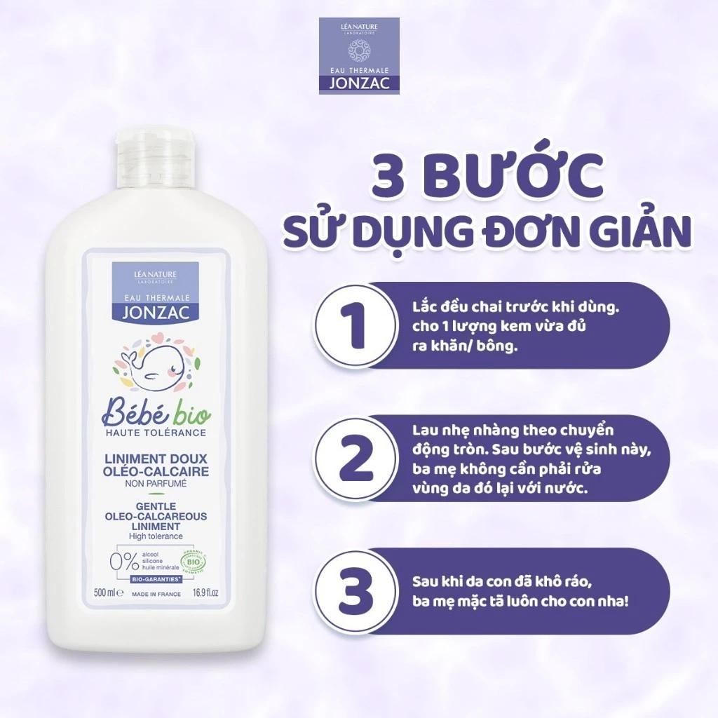 Dung dịch làm sạch vùng mặc tã Jonzac cho bé 27 Dung Dịch Làm Sạch Vùng Mặc Tã Jonzac Cho Bé (4)