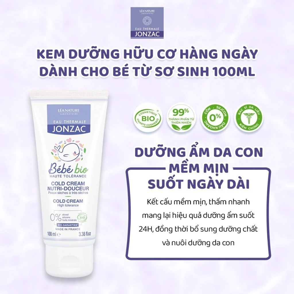 Kem dưỡng Jonzac hữu cơ nuôi dưỡng da cho bé 100ml 15 Kem Dưỡng Jonzac Hữu Cơ Nuôi Dưỡng Da Cho Bé 100ml (1)