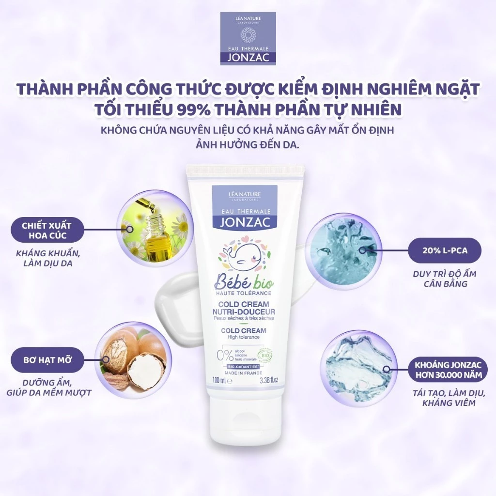 Kem dưỡng Jonzac hữu cơ nuôi dưỡng da cho bé 100ml 16 Kem Dưỡng Jonzac Hữu Cơ Nuôi Dưỡng Da Cho Bé 100ml (7)