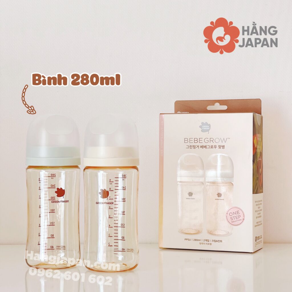 Bình sữa BeBeGrow Green Finger màu KEM XANH SET ĐÔI ( không núm) 17 Bình Sữa Bebegrow Green Finger Màu Kem Xanh Set ĐÔi ( Không Núm) (7)