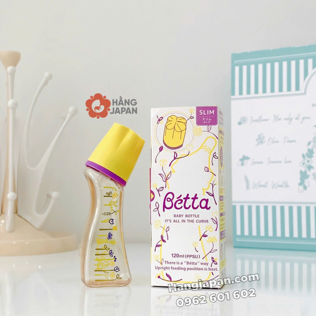 Bình sữa Betta PPSU cổ hẹp 120ml Hoa vàng 25 Bình Sữa Betta Ppsu Cổ Hẹp 120ml Hoa Vàng (3)