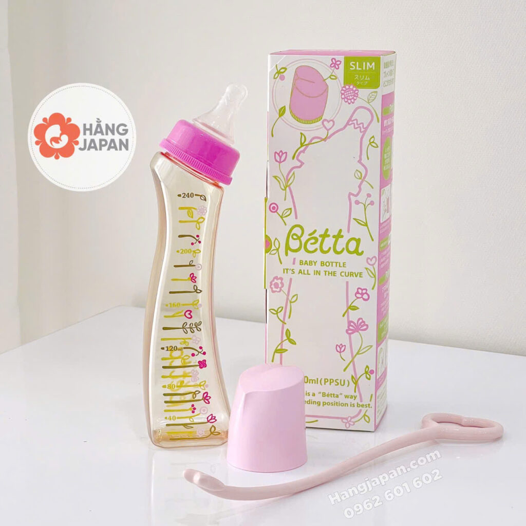 Bình sữa Betta PPSU cổ hẹp 240ml Hoa nắp hồng 38 Bình Sữa Betta Ppsu Cổ Hẹp 240ml Hoa Nắp Hồng (3)