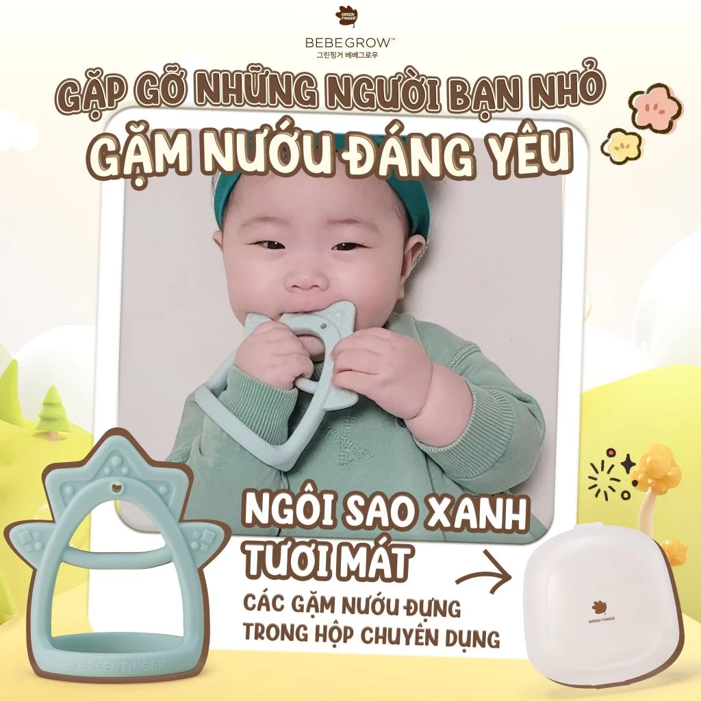 Gặm nướu BeBeGrow Green Finger Hình Gấu Kem 18 Gặm Nướu Bebegrow Green Finger Hình Gấu Kem (3)