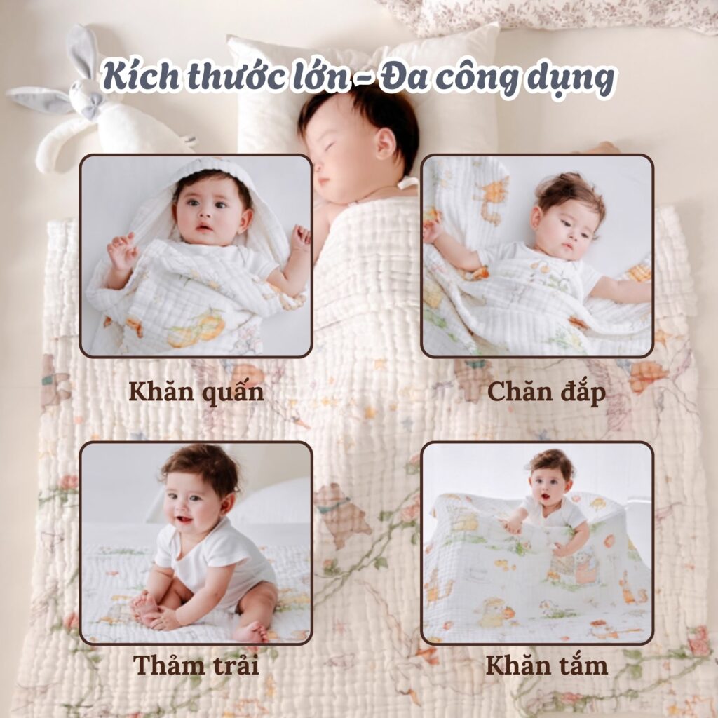 Khăn Tắm Cotton 6 Lớp Bubble Tree 120*120cm 13 Khăn Tắm Cotton 6 Lớp Bubble Tree 120120cm (1)