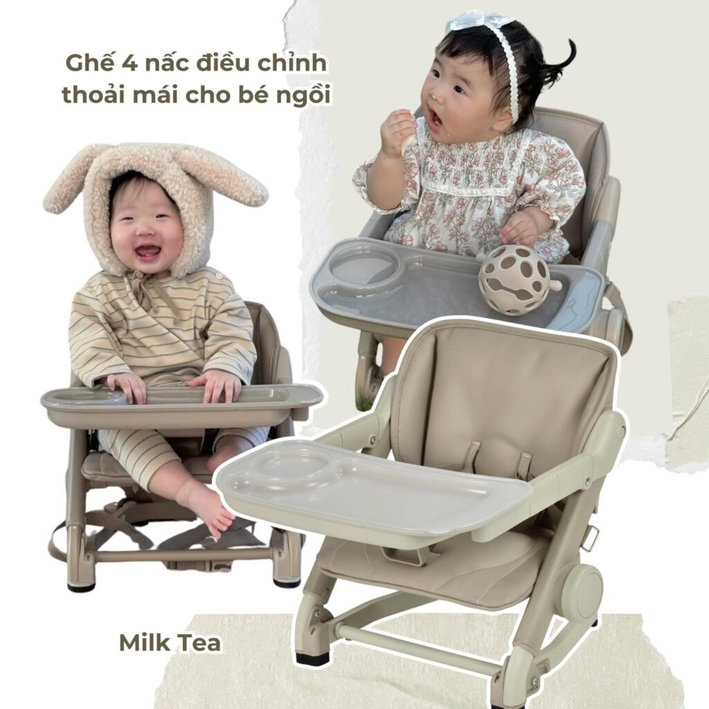 Ghế ăn dặm gấp gọn tiện lợi 3 trong 1 Unilove Feed Me Milk Tea 10 540613150_1101269002098250_852042850815509921_n