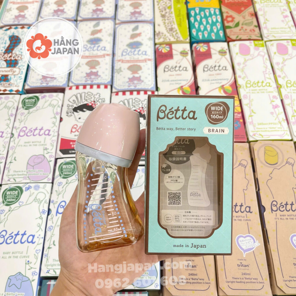Bình Sữa Bétta Ppsu Cổ Rộng 160ml Hồng Xanh Nhạt