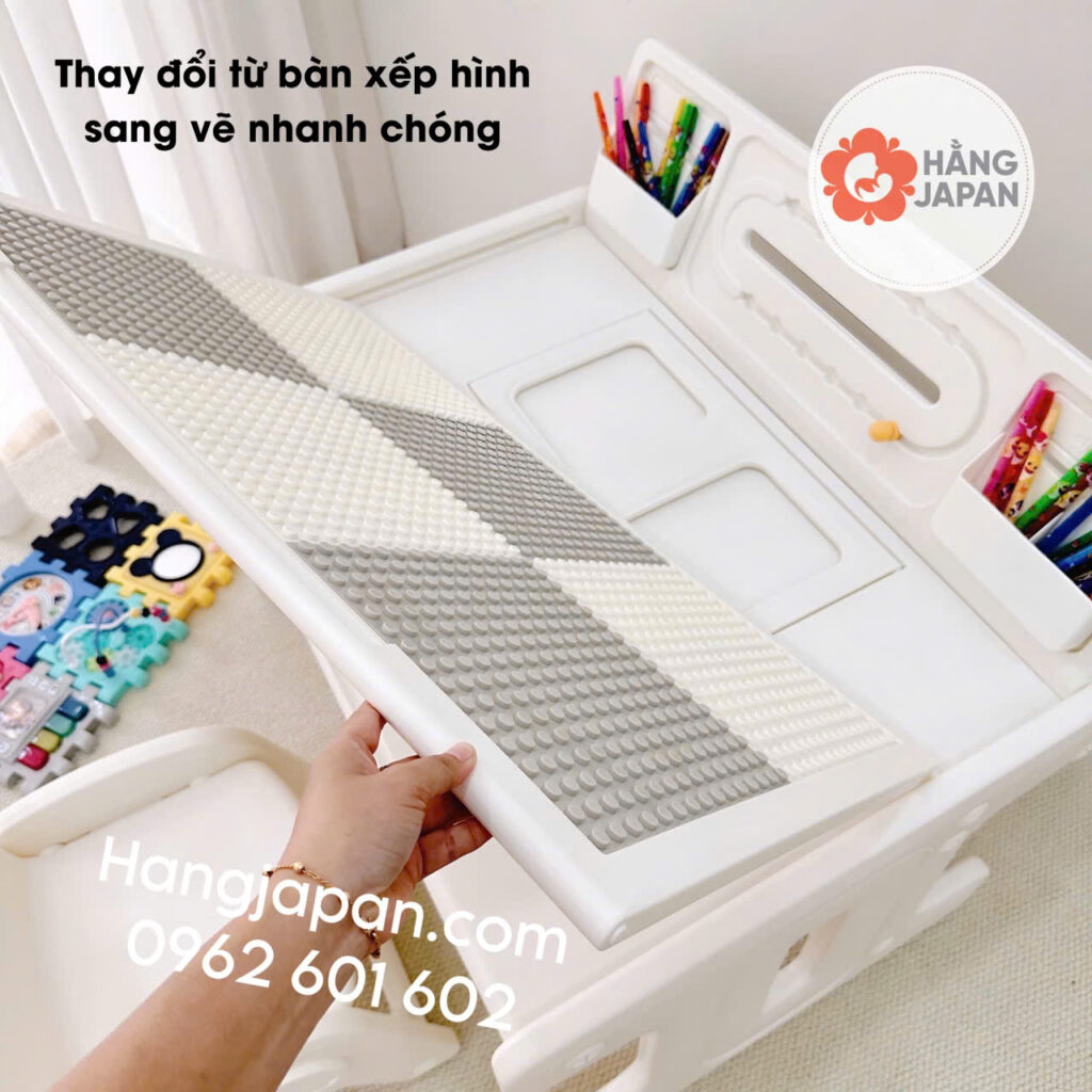 Bộ bàn ghế lego xếp hình đa năng cho bé Babyviva 48 Bộ Bàn Ghế Lego Xếp Hình đa Năng Cho Bé Babyviva (2)