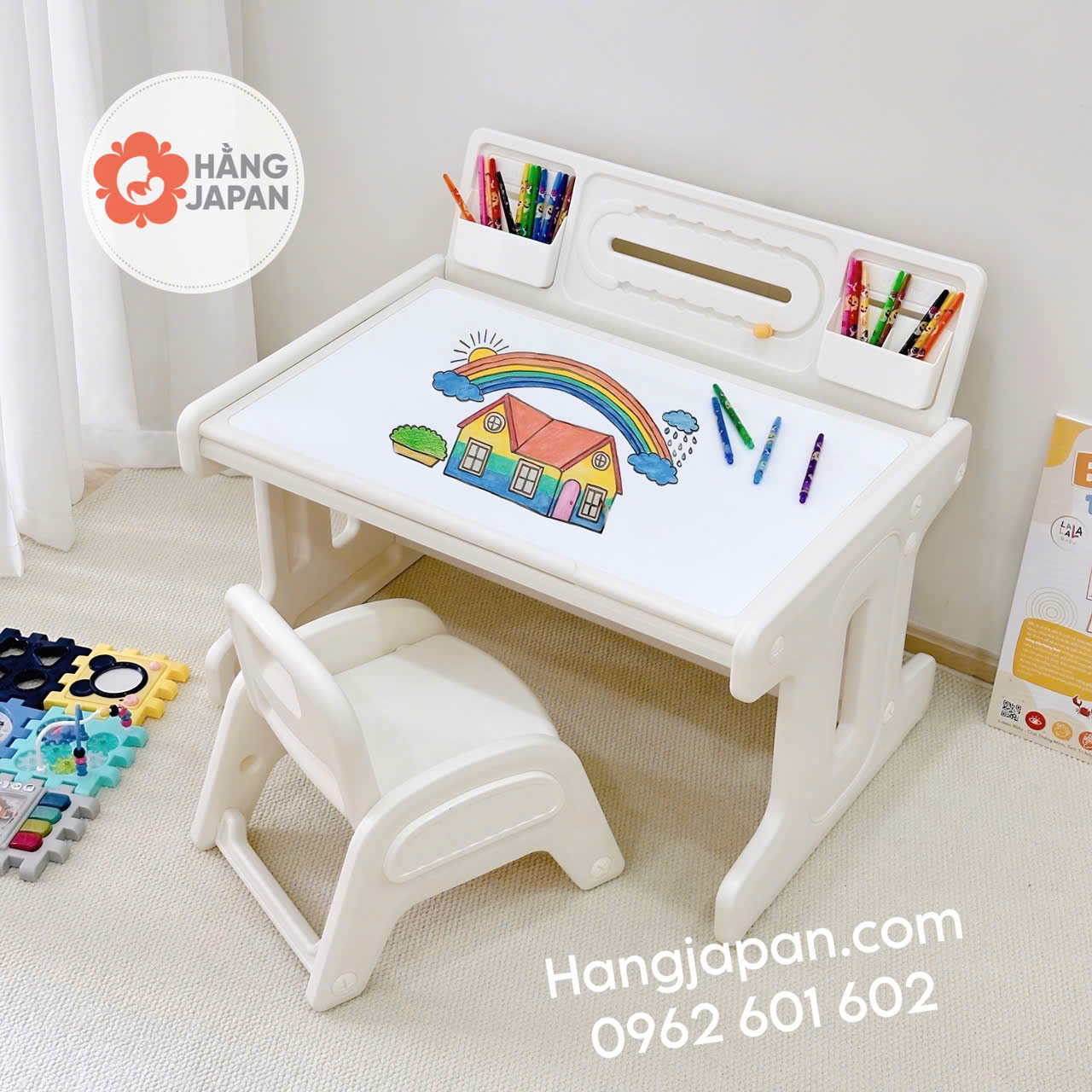 Bộ bàn ghế lego xếp hình đa năng cho bé Babyviva Bộ bàn ghế lego xếp hình đa năng cho bé Babyviva