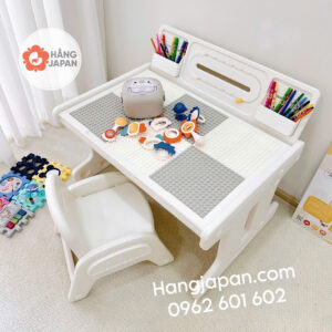 Bộ bàn ghế lego xếp hình đa năng cho bé Babyviva